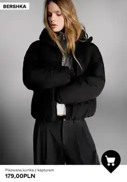 Bershka Pikowana kurtka z kapturem Bershka oferta