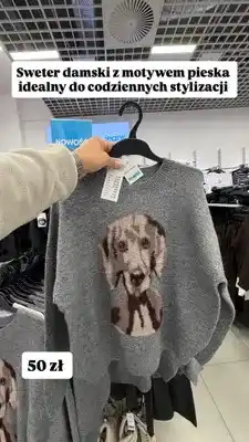 Pepco Sweter damski z motywem pieska oferta