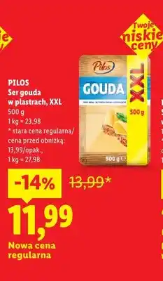 Lidl Ser gouda w plastrach XXL Pilos oferta