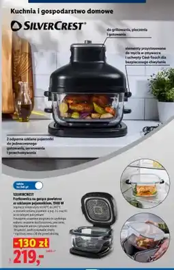 Lidl Frytkownica na gorące powietrze ze szklanym pojemnikiem Silvercrest 1500W oferta