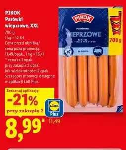 Lidl Parówki wieprzowe XXL Pikok oferta
