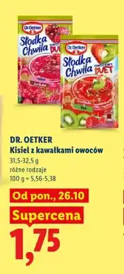 Lidl Kisiel z kawałkami owoców Słodka Chwila Owocowy Duet malina i żurawina Dr. Oetker oferta