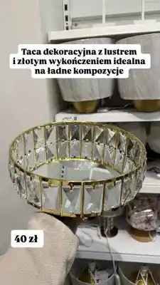 Pepco Taca dekoracyjna z lustrem i złotym wykończeniem oferta