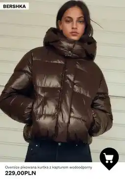 Bershka Oversize pikowana kurtka z kapturem wodoodporny Bershka oferta