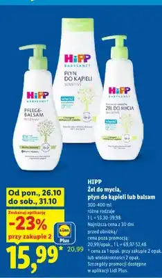Lidl Balsam pielęgnacyjny intensywny HiPP Babysanft Intensiv oferta