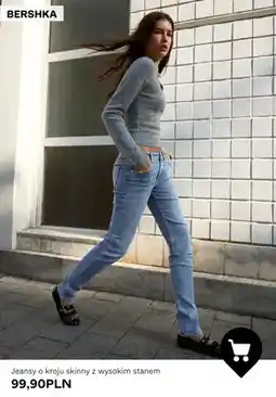 Bershka Jeansy o kroju skinny z wysokim stanem Bershka oferta