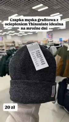 Pepco Czapka męska Thinsulate grafitowa oferta