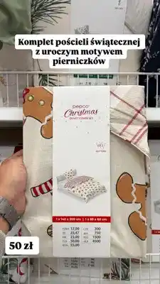 Pepco Komplet pościeli świątecznej Pepco Christmas pierniczki oferta