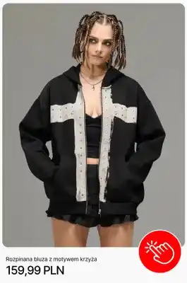 Rozpinana bluza z motywem krzyża Cropp