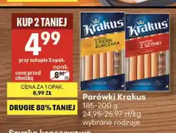 Delikatesy Centrum Parówki z piersi kurczaka Krakus oferta