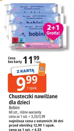 E.Leclerc Chusteczki nawilżane dla dzieci Bobini oferta