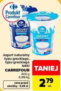 Carrefour Jogurt naturalny typu greckiego CARREFOUR oferta