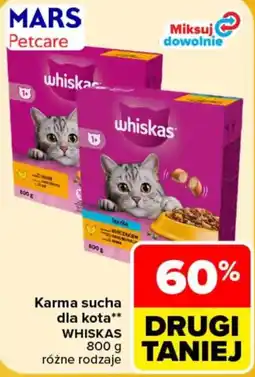 Carrefour Karma sucha dla kota whiskas oferta
