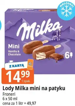 E.Leclerc Lody Milka mini na patyku oferta