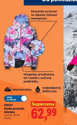 Lidl Kurtka narciarska dziecięca Crivit oferta