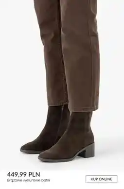 Ryłko Brązowe welurowe botki oferta