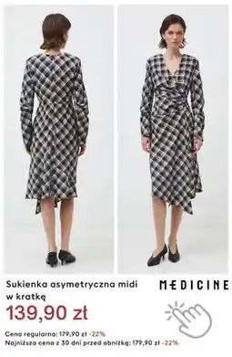Medicine Sukienka asymetryczna midi w kratkę Medicine oferta