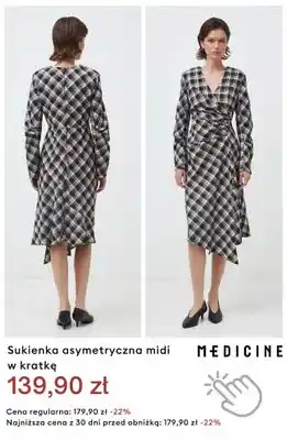 Sukienka asymetryczna midi w kratkę Medicine