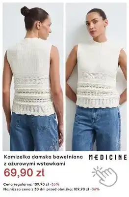 Kamizelka damska bawełniana z ażurowymi wstawkami Medicine