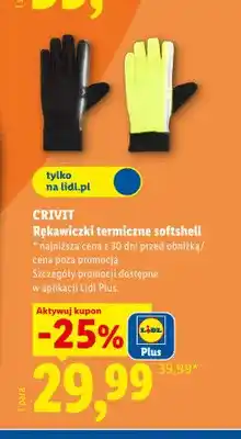 Lidl Rękawiczki termiczne softshell Crivit oferta