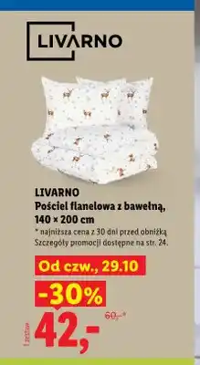 Lidl Pościel flanelowa z bawełną Livarno 140x200 cm oferta