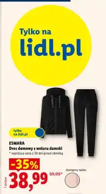 Lidl Dres domowy z weluru damski Esmara oferta