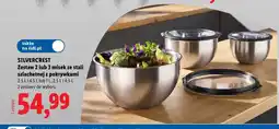 Lidl Zestaw 3 misek ze stali szlachetnej z pokrywkami 1 l, 2,5 l i 4,5 l Silvercrest oferta