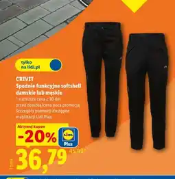 Lidl Spodnie funkcyjne softshell męskie Crivit oferta