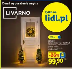 Lidl Zestaw wieniec oraz 2 choinki LED Livarno oferta