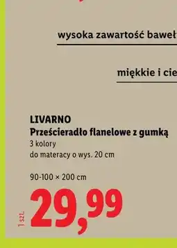 Lidl Prześcieradło flanelowe z gumką Livarno 90-100x200 cm oferta