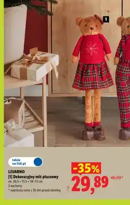 Lidl Dekoracyjny miś pluszowy Livarno 20,5x13,5x38-73 cm oferta