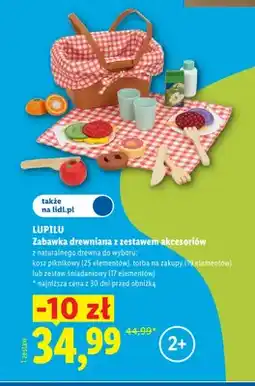 Lidl Zabawka drewniana z zestawem akcesoriów kosz piknikowy Lupilu oferta