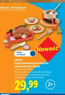 Zestaw drewnianych produktów spożywczych do zabawy pieczony kurczak Lupilu