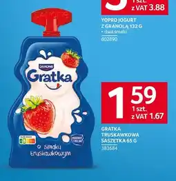 Selgros Jogurt Gratka truskawkowa saszetka oferta