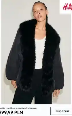 Kurtka bombka z puszystym kołnierzem H & M