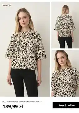 Greenpoint Bluza oversize z nadrukiem w kwiaty Greenpoint oferta