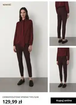 Greenpoint Ciemnofioletowe spodnie typu slim Greenpoint oferta