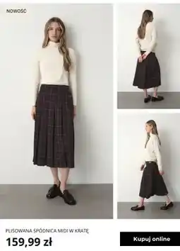Greenpoint Plisowana spódnica midi w kratę Greenpoint oferta