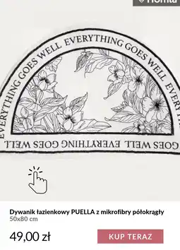 Homla Dywanik łazienkowy puella z mikrofibry półokrągły oferta