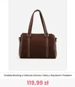 Renee Torebka Bowling o Fakturze Zamszu i Skóry z Rączkami i Paskiem oferta