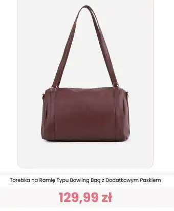 Torebka na Ramię Typu Bowling Bag z Dodatkowym Paskiem