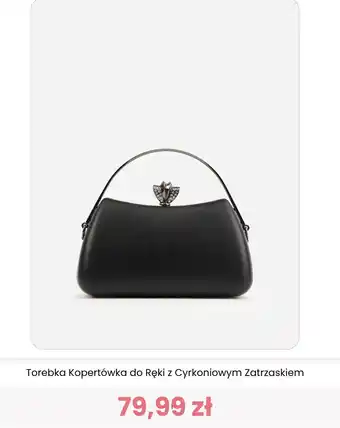 Torebka Kopertówka do Ręki z Cyrkonowym Zatrzaskiem