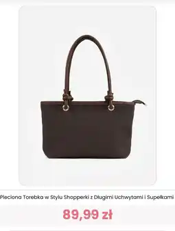 Renee Pleciona Torebka w Stylu Shopperki z Długimi Uchwytami i Supełkami oferta