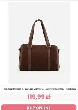 Renee Torebka bowling o fakturze zamszu i skóry z rączkami i paskiem Reneé oferta