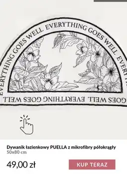 Homla Dywanik łazienkowy Puella z mikrofibry półokrągły 50x80 cm Homla oferta