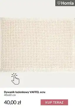 Homla Dywanik łazienkowy Vaffel ecru 40x60 cm Homla oferta