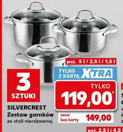 Kaufland Zestaw garnków ze stali nierdzewnej Silvercrest oferta