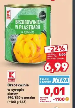 Kaufland Brzoskwinie w syropie plastry K-Classic oferta