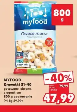 Kaufland Krewetki 31-40 gotowane obrane z ogonkiem Myfood oferta