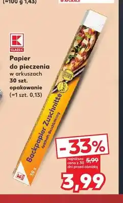 Kaufland Papier do pieczenia w arkuszach K-Classic oferta